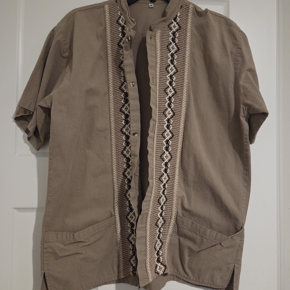 Men's Tan Embroidered Jacket